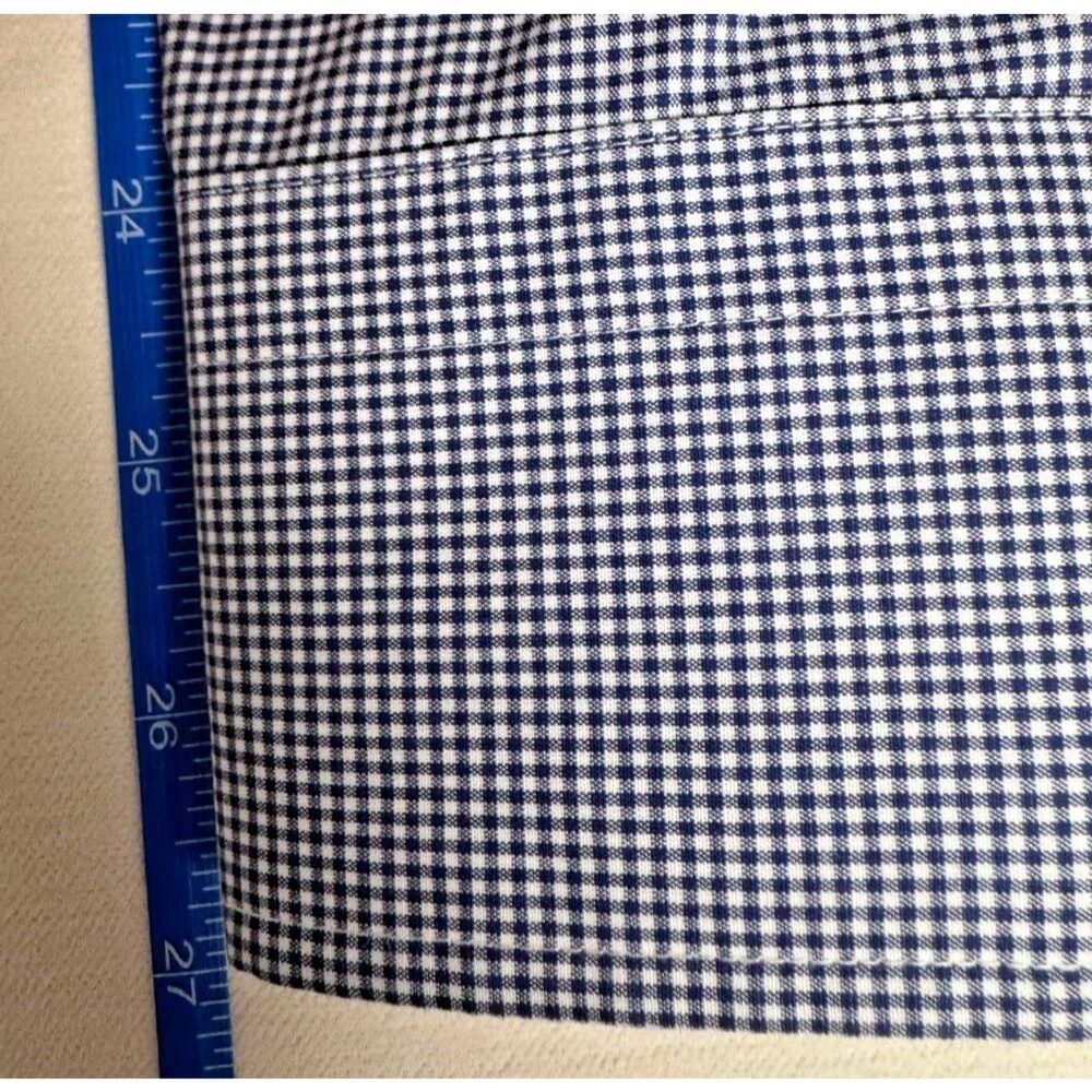 J.Crew Ludlow Button Up Shirt Mens Sz 16.5/35 Navy Gingham Check Long Sleeve